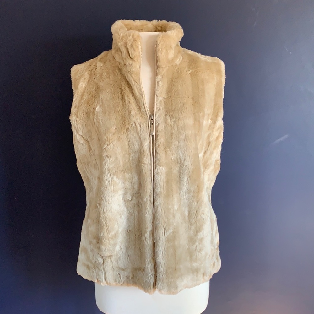 Coldwater Creek faux fur vest. Size L. Like new